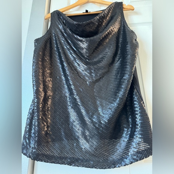Talbots Black Sleeveless Sequin Top 26 inches long size 1X - Picture 7 of 12
